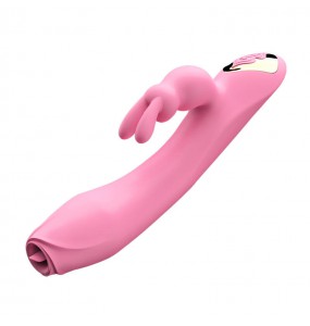 YUJI - Tongue Kiss Rabbit Vibrator Wand (Chargeable - Pink)